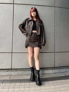 片岡玲菜さん（レディース・165cm）の冬コーディネート