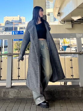 「EMODA（エモダ）のアイテム（その他アウター）」を使った、片岡玲菜さん（レディース・165cm）の冬コーディネート
