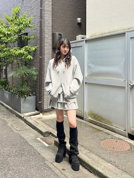 「アイテム（パーカー）」を使った、片岡玲菜さん（レディース・165cm）の夏コーディネート