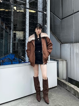 片岡玲菜さん（レディース・165cm）の冬コーディネート