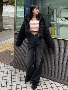 チョココロネ　Cニット ブラック PICEA / 8GG Crew Neck(Charcoal) | PARK