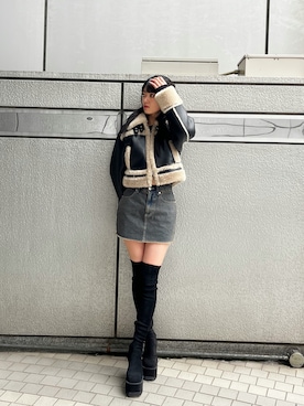 「EMODA（エモダ）のアイテム（ジャケット/アウター）」を使った、片岡玲菜さん（レディース・165cm）の秋コーディネート