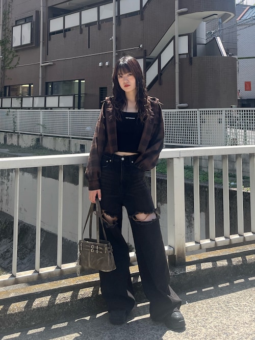 ダブルハイクラッシュジーンズ