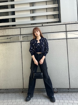 「EMODA（エモダ）のアイテム」を使った、片岡玲菜さん（レディース・165cm）の秋コーディネート