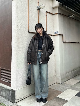 片岡玲菜さん（レディース・165cm）の冬コーディネート