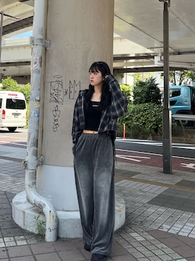 「EMODA（エモダ）のアイテム（その他パンツ）」を使った、片岡玲菜さん（レディース・165cm）の夏コーディネート