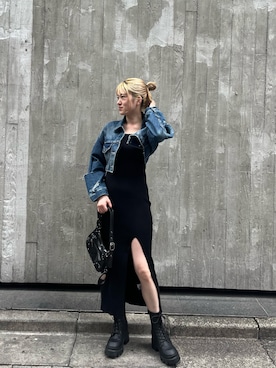 「スリットワンピ」｜片岡玲菜さん（レディース・165cm）の春コーディネート