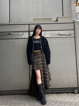 「EMODA（エモダ）のアイテム（ジャケット/アウター）」を使った、片岡玲菜さん（レディース・165cm）の秋コーディネート