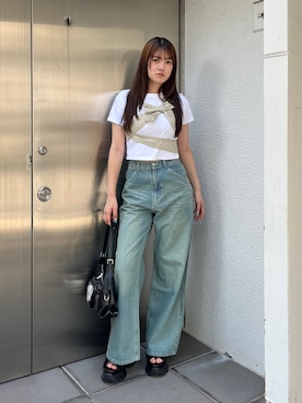 「EMODA（エモダ）のアイテム」を使った、片岡玲菜さん（レディース・165cm）の夏コーディネート