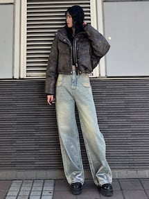 フォイルルーズハイウエストジーンズ フォイルルーズハイウエストジーンズ｜エモダ（EMODA