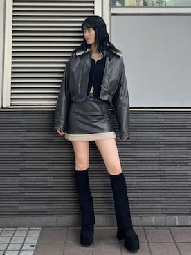 「セットアップコーデ」｜「アイテム（ブルゾン）」を使った、片岡玲菜さん（レディース・165cm）の秋コーディネート