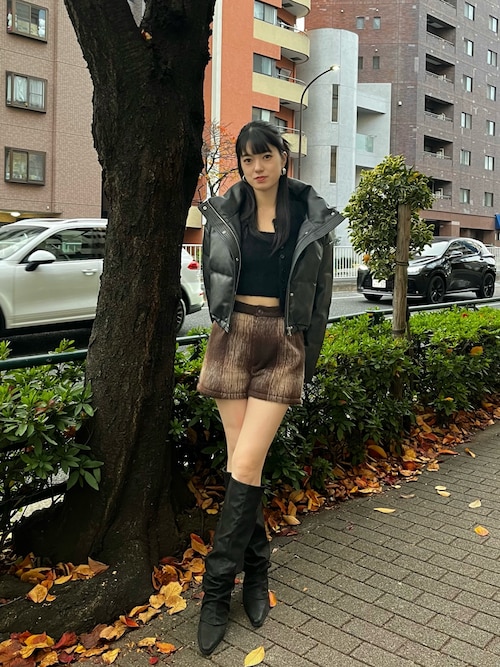 セール】フェイクレザーショートダウン（ダウンジャケット/コート