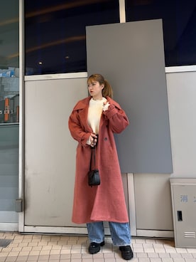 「アイテム（その他アウター、ピンク系）」を使った、片岡玲菜さん（レディース・165cm）の秋コーディネート