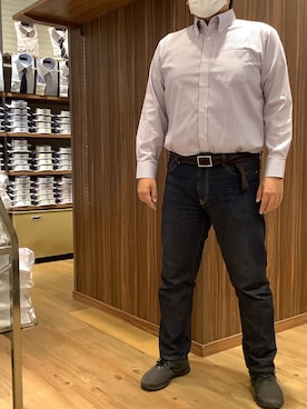 「アイテム（ビジネスシャツ）」を使った、BRICK HOUSE シャツ工房 南砂町スナモ店さん（メンズ・178cm）の秋コーディネート
