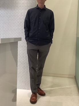 「アイテム（ポロシャツ）」を使った、BRICK HOUSE シャツ工房 甲斐双葉ラザウォーク店さん（メンズ・177cm）の春コーディネート