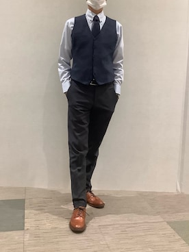 「トリッカーズ」｜BRICK HOUSE シャツ工房 甲斐双葉ラザウォーク店さん（メンズ・177cm）の秋コーディネート