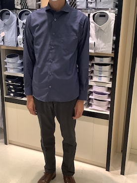 「アイテム（ポロシャツ）」を使った、BRICK HOUSE シャツ工房 甲斐双葉ラザウォーク店さん（メンズ・177cm）の秋コーディネート