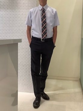 「ビジネススタイル」｜BRICK HOUSE シャツ工房 甲斐双葉ラザウォーク店さん（メンズ・177cm）の夏コーディネート