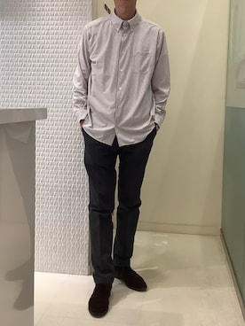 「アイテム（ポロシャツ）」を使った、BRICK HOUSE シャツ工房 甲斐双葉ラザウォーク店さん（メンズ・177cm）の春コーディネート
