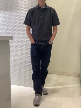 「アイテム（ポロシャツ）」を使った、BRICK HOUSE シャツ工房 甲斐双葉ラザウォーク店さん（メンズ・177cm）の春コーディネート