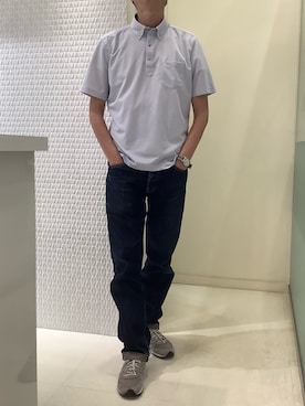 「アイテム（ポロシャツ）」を使った、BRICK HOUSE シャツ工房 甲斐双葉ラザウォーク店さん（メンズ・177cm）の春コーディネート