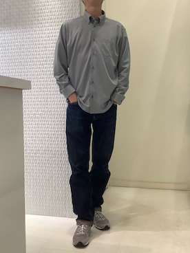 「長袖シャツ」｜BRICK HOUSE シャツ工房 甲斐双葉ラザウォーク店さん（メンズ・177cm）の春コーディネート