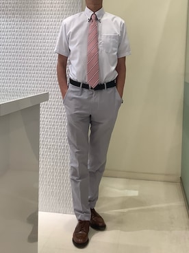 「ビジネススタイル」｜BRICK HOUSE シャツ工房 甲斐双葉ラザウォーク店さん（メンズ・177cm）の夏コーディネート