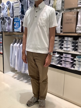「アイテム（ポロシャツ）」を使った、BRICK HOUSE シャツ工房 甲斐双葉ラザウォーク店さん（メンズ・177cm）の春コーディネート