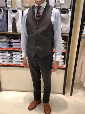 「スーツコーデ」｜BRICK HOUSE シャツ工房 甲斐双葉ラザウォーク店さん（メンズ・177cm）の夏コーディネート