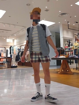 「アイテム（シャツ/ブラウス、シルバー系）」を使った、wさん（メンズ・170cm）の夏コーディネート