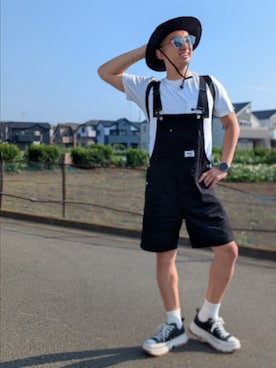 「オーバーオール」｜wさん（メンズ・170cm）の夏コーディネート