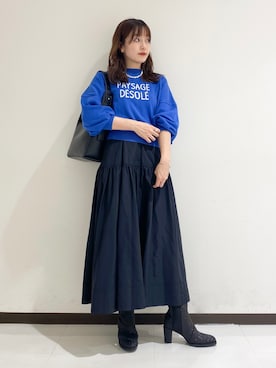「Rougevif」｜「アイテム（ブーツ）」を使った、奈津実さん（レディース・155cm）の秋コーディネート