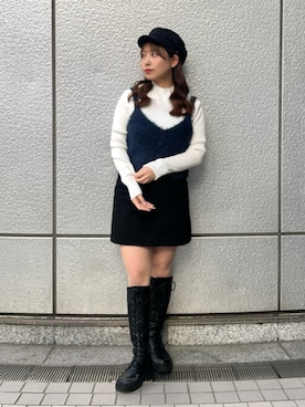 「FREE'S MART（フリーズマート）のアイテム（帽子）」を使った、yuriさん（レディース・152cm）の冬コーディネート