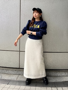 「FREE'S MART（フリーズマート）のアイテム（キャップ）」を使った、yuriさん（レディース・152cm）の秋コーディネート