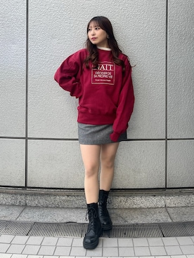 「FREE'S MART（フリーズマート）のアイテム（スウェット）」を使った、yuriさん（レディース・152cm）の冬コーディネート