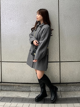 「FREE'S MART（フリーズマート）のアイテム（チェスターコート）」を使った、yuriさん（レディース・152cm）の秋コーディネート