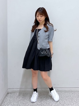 「FREE'S MART（フリーズマート）のアイテム（ノーカラージャケット）」を使った、yuriさん（レディース・152cm）の春コーディネート