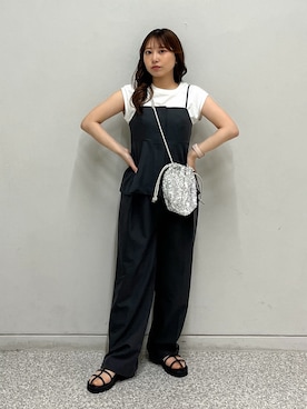 「FREE'S MART（フリーズマート）のアイテム（スラックス）」を使った、yuriさん（レディース・152cm）の春コーディネート