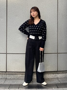「FREE'S MART（フリーズマート）のアイテム（スラックス）」を使った、yuriさん（レディース・152cm）の冬コーディネート