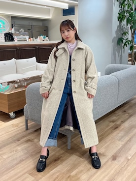 「FREE'S MART（フリーズマート）のアイテム（ステンカラーコート）」を使った、yuriさん（レディース・152cm）の夏コーディネート