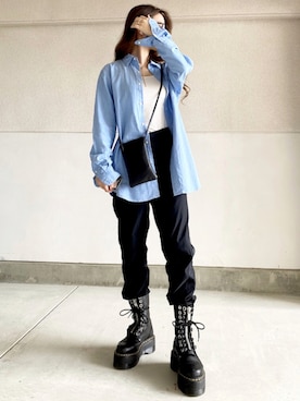 skmtmloさんの「AIRWAIR JADON MAX 8 EYE BOOT 25566001 BLACK」を使ったコーディネート