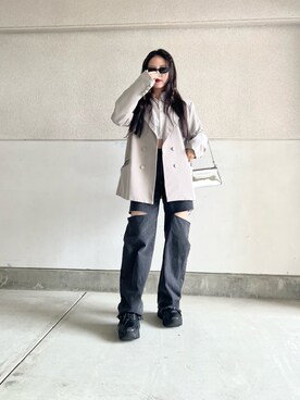 「いまどきジャケット写真」｜「アイテム（ハンドバッグ）」を使った、skmtmloさん（レディース・159cm）の春コーディネート