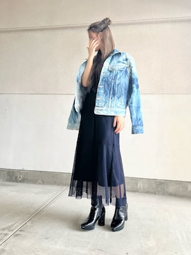 「Lee（リー）のアイテム（ジャケット/アウター）」を使った、skmtmloさん（レディース・159cm）の秋コーディネート