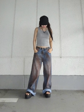 「タンクトップ」｜skmtmloさん（レディース・159cm）の秋コーディネート
