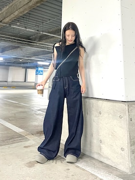 「アイテム（スリッポン）」を使った、skmtmloさん（レディース・159cm・20代）の夏コーディネート