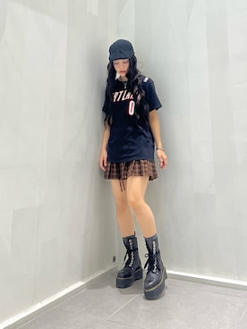 「アイテム（ハンチング/ベレー帽）」を使った、skmtmloさん（レディース・159cm）の秋コーディネート