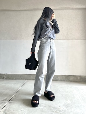 「BLUE（ブルー）のアイテム」を使った、skmtmloさん（レディース・159cm）の夏コーディネート