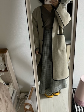 「natural couture（ナチュラルクチュール）のアイテム（その他アウター）」を使った、ぴょんぴょょさん（レディース・154cm）の秋コーディネート