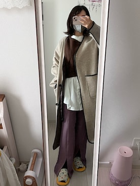 「natural couture（ナチュラルクチュール）のアイテム（その他アウター）」を使った、ぴょんぴょょさん（レディース・154cm）の春コーディネート