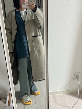 「natural couture（ナチュラルクチュール）のアイテム（その他アウター）」を使った、ぴょんぴょょさん（レディース・154cm）の冬コーディネート
